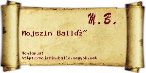 Mojszin Balló névjegykártya